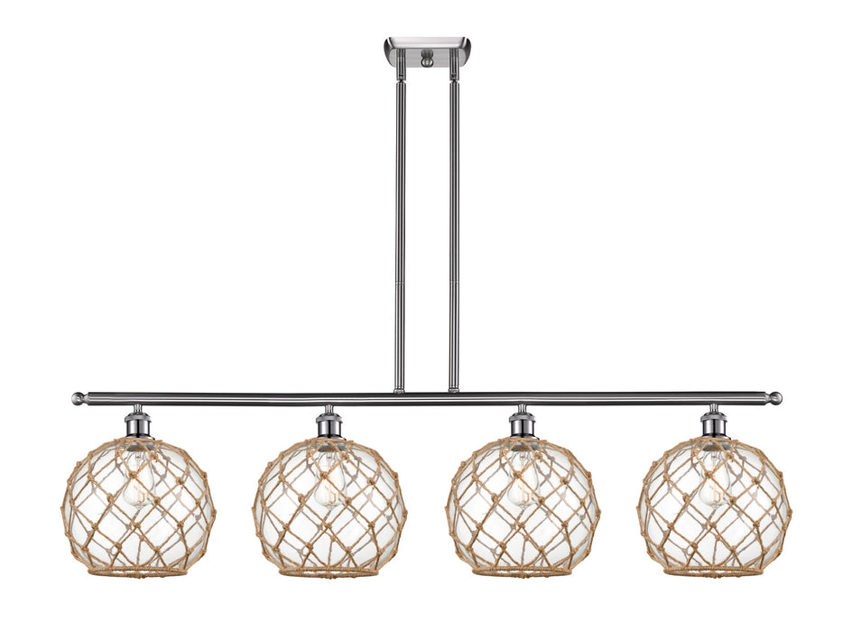Innovations 516-4I-SN-G122-10RB Four Light Island Pendant, Brushed Satin Nickel
