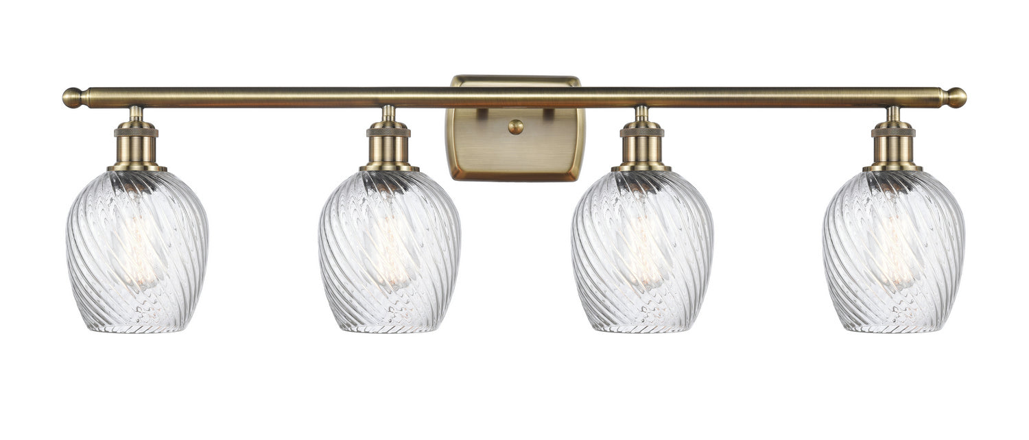 Innovations 516-4W-AB-G292 Four Light Bath Vanity, Antique Brass