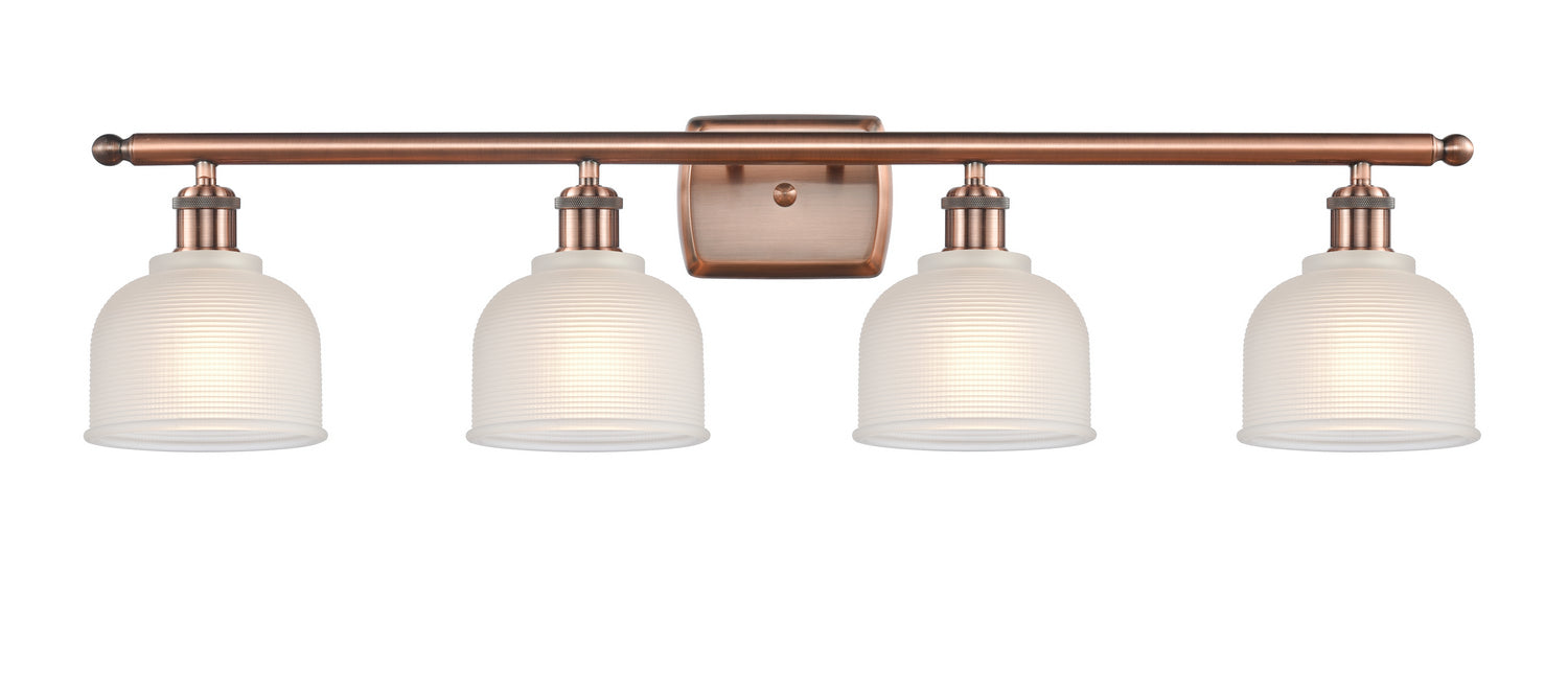 Innovations 516-4W-AC-G411 Four Light Bath Vanity, Antique Copper