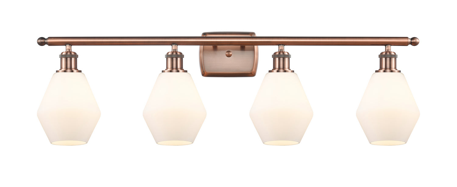 Innovations 516-4W-AC-G651-6 Four Light Bath Vanity, Antique Copper