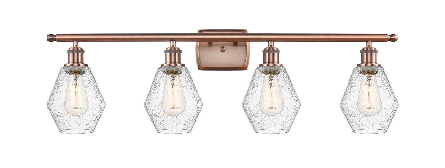Innovations 516-4W-AC-G654-6 Four Light Bath Vanity, Antique Copper
