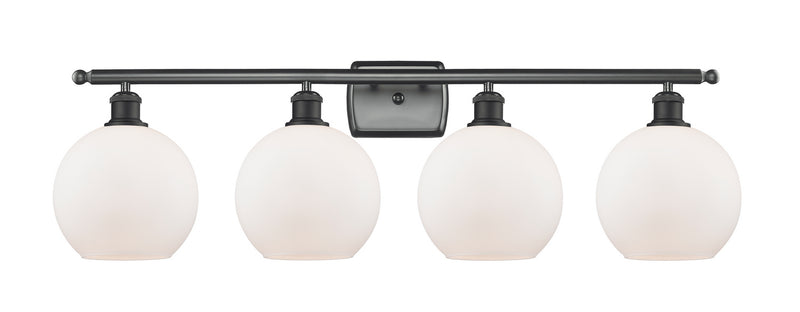 Innovations 516-4W-BK-G121-8 Four Light Bath Vanity, Matte Black