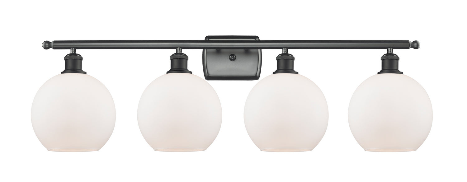 Innovations 516-4W-BK-G121-8 Four Light Bath Vanity, Matte Black