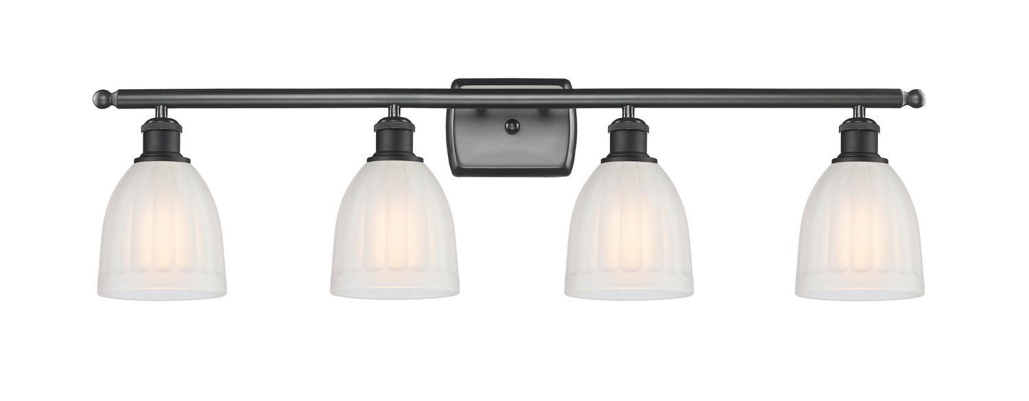 Innovations 516-4W-BK-G441 Four Light Bath Vanity, Matte Black
