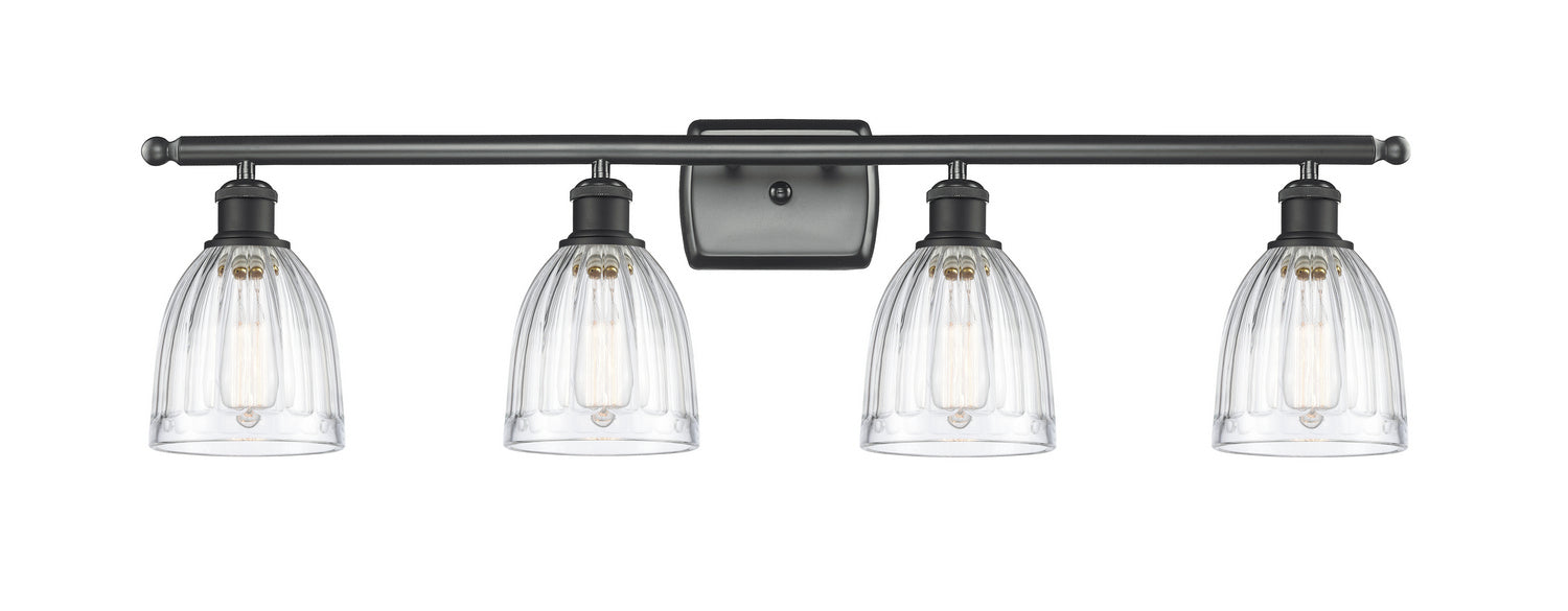 Innovations 516-4W-BK-G442 Four Light Bath Vanity, Matte Black
