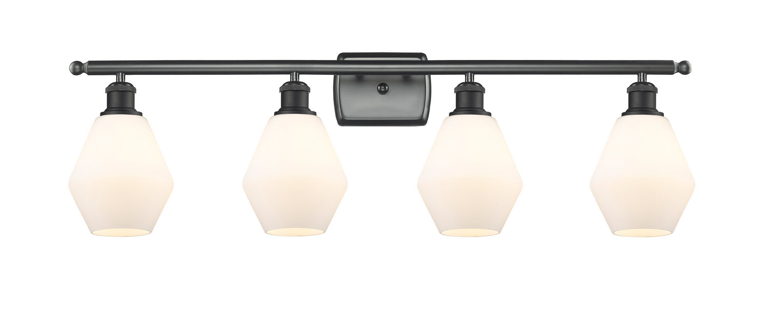 Innovations 516-4W-BK-G651-6 Four Light Bath Vanity, Matte Black