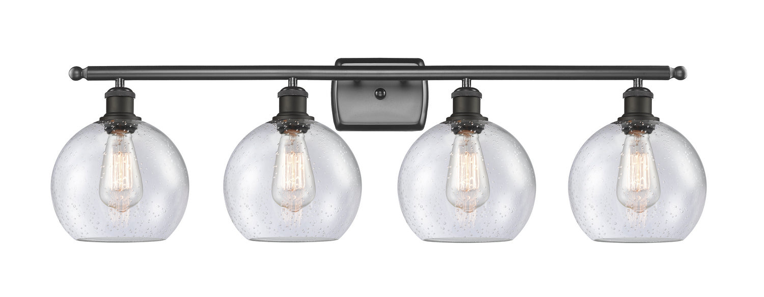 Innovations 516-4W-OB-G124-8 Four Light Bath Vanity, Oil Rubbed Bronze