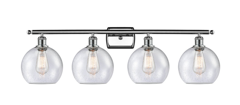 Innovations 516-4W-PC-G124-8 Four Light Bath Vanity, Polished Chrome
