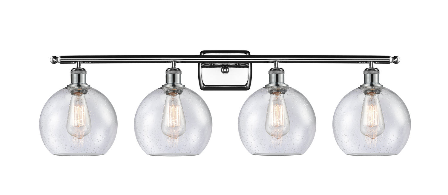Innovations 516-4W-PC-G124-8 Four Light Bath Vanity, Polished Chrome