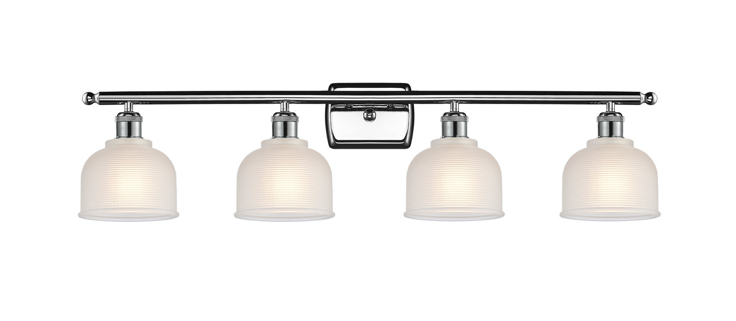 Innovations 516-4W-PC-G411 Four Light Bath Vanity, Polished Chrome