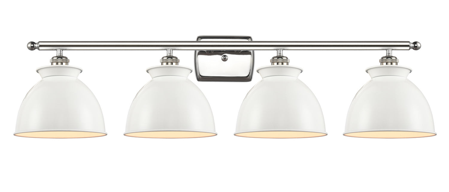 Innovations 516-4W-PN-M14-W Four Light Bath Vanity, Polished Nickel