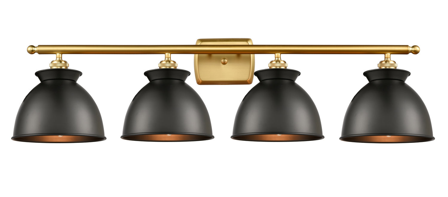 Innovations 516-4W-SG-M14-BK Four Light Bath Vanity, Satin Gold