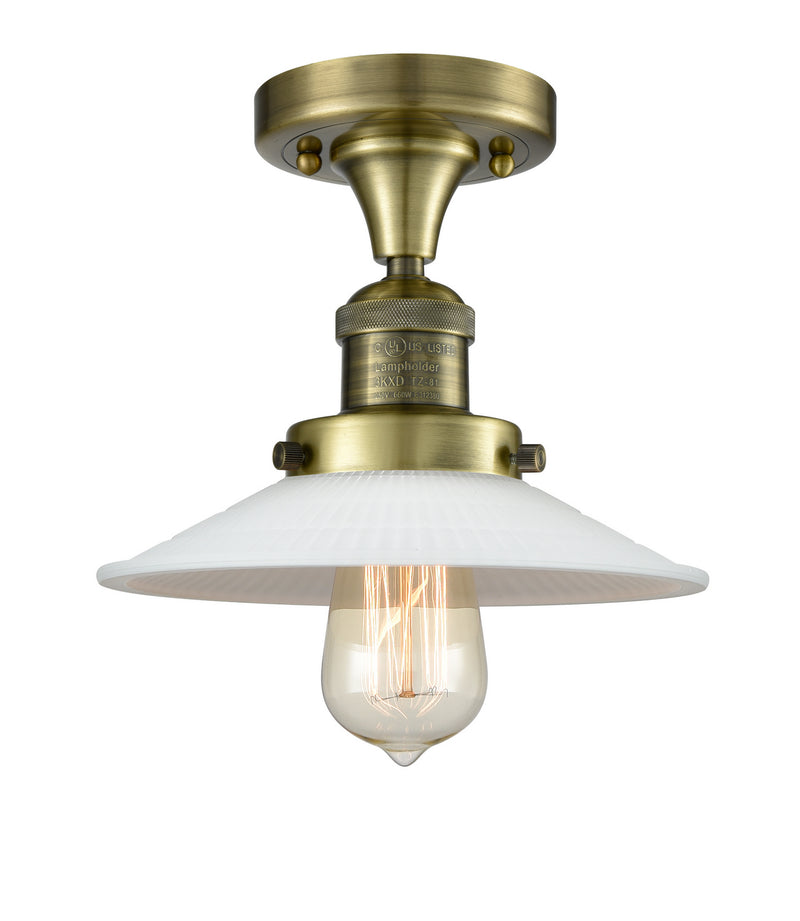 Innovations 517-1CH-AB-G1 One Light Semi-Flush Mount, Antique Brass