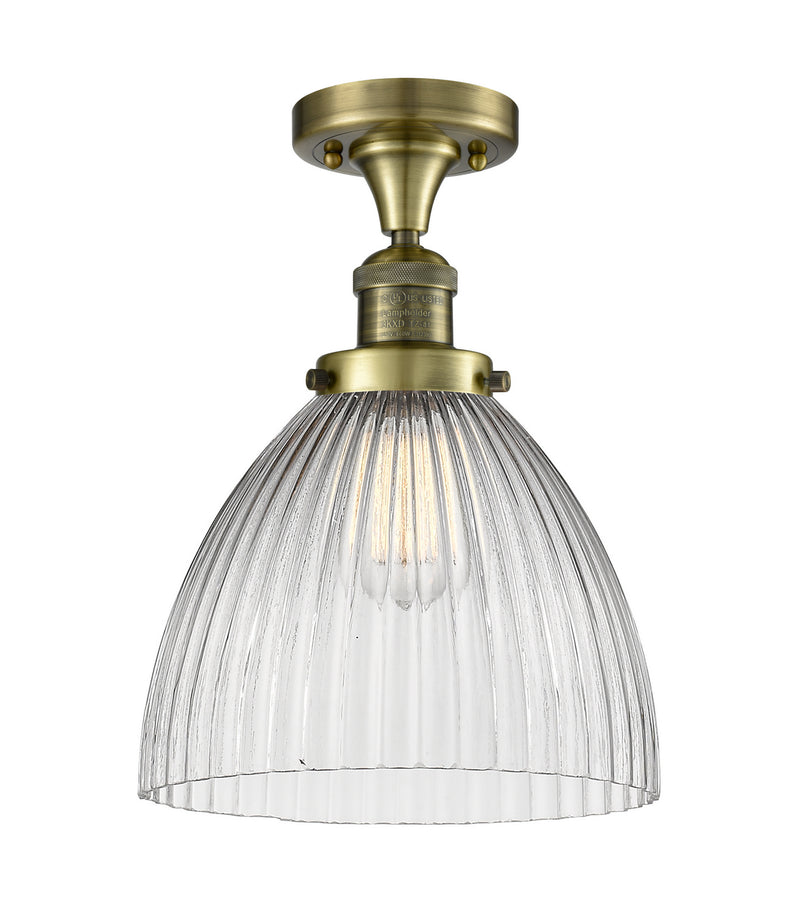 Innovations 517-1CH-AB-G222 One Light Semi-Flush Mount, Antique Brass