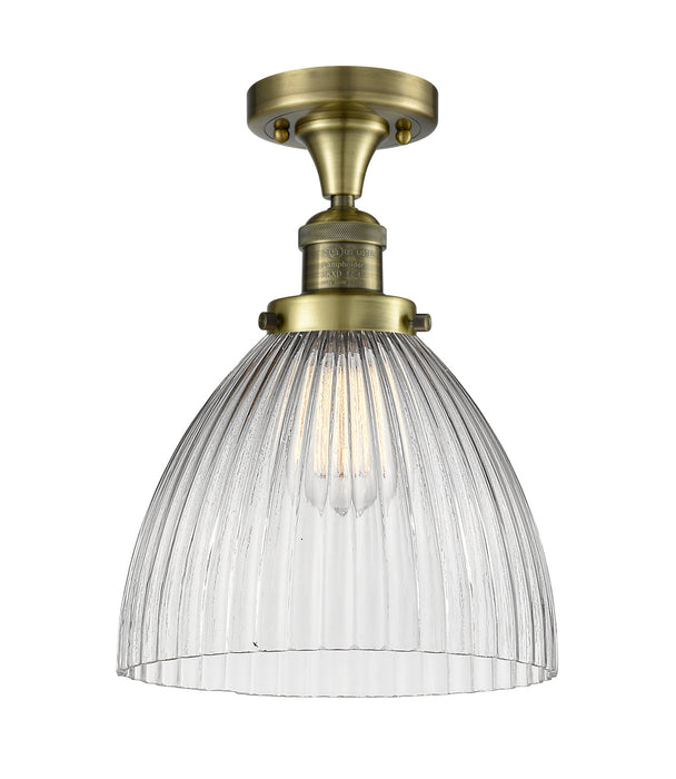 Innovations 517-1CH-AB-G222-LED LED Semi-Flush Mount, Antique Brass