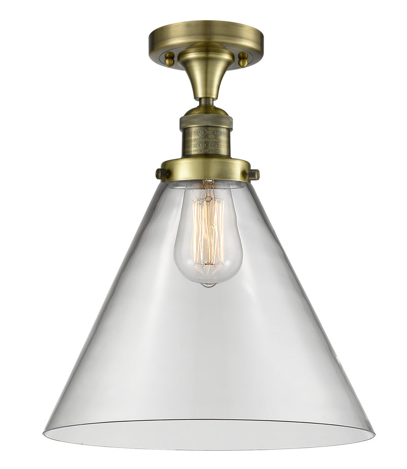 Innovations 517-1CH-AB-G42-L One Light Semi-Flush Mount, Antique Brass