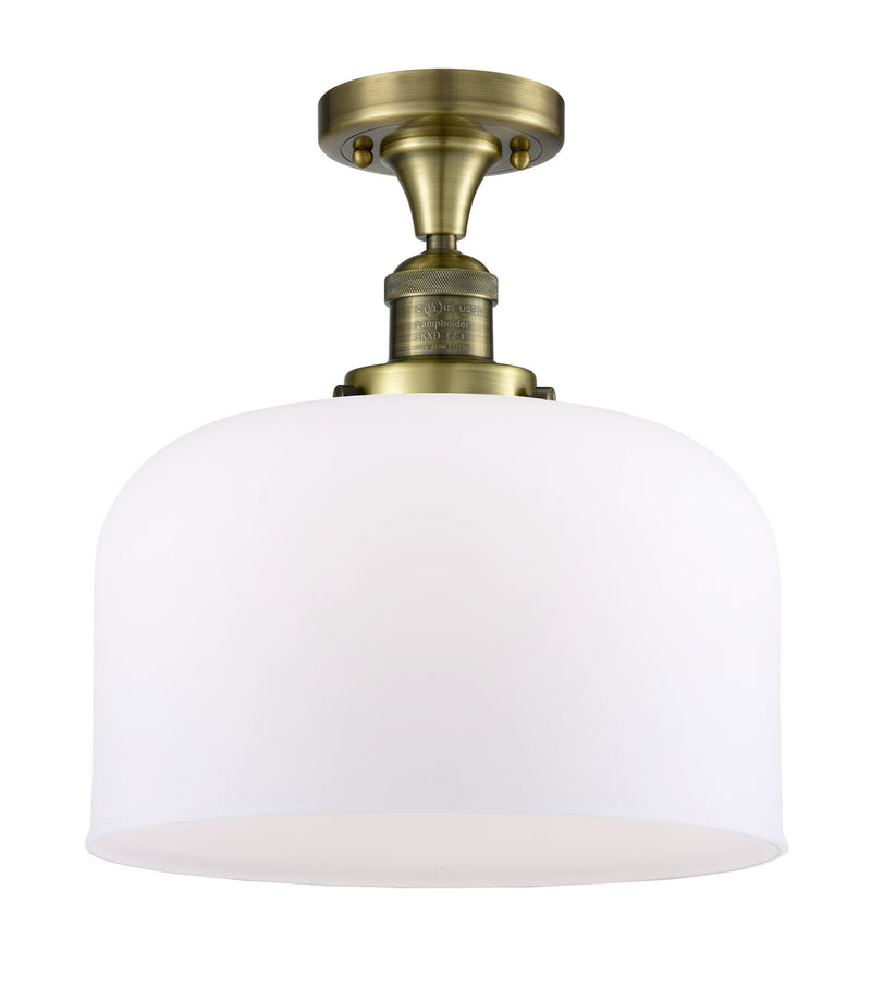 Innovations 517-1CH-AB-G71-L One Light Semi-Flush Mount, Antique Brass