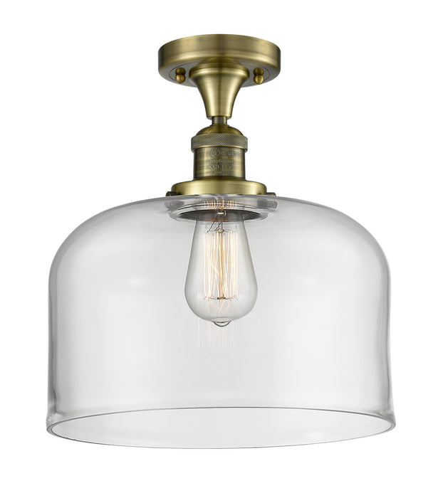 Innovations 517-1CH-AB-G72-L One Light Semi-Flush Mount, Antique Brass