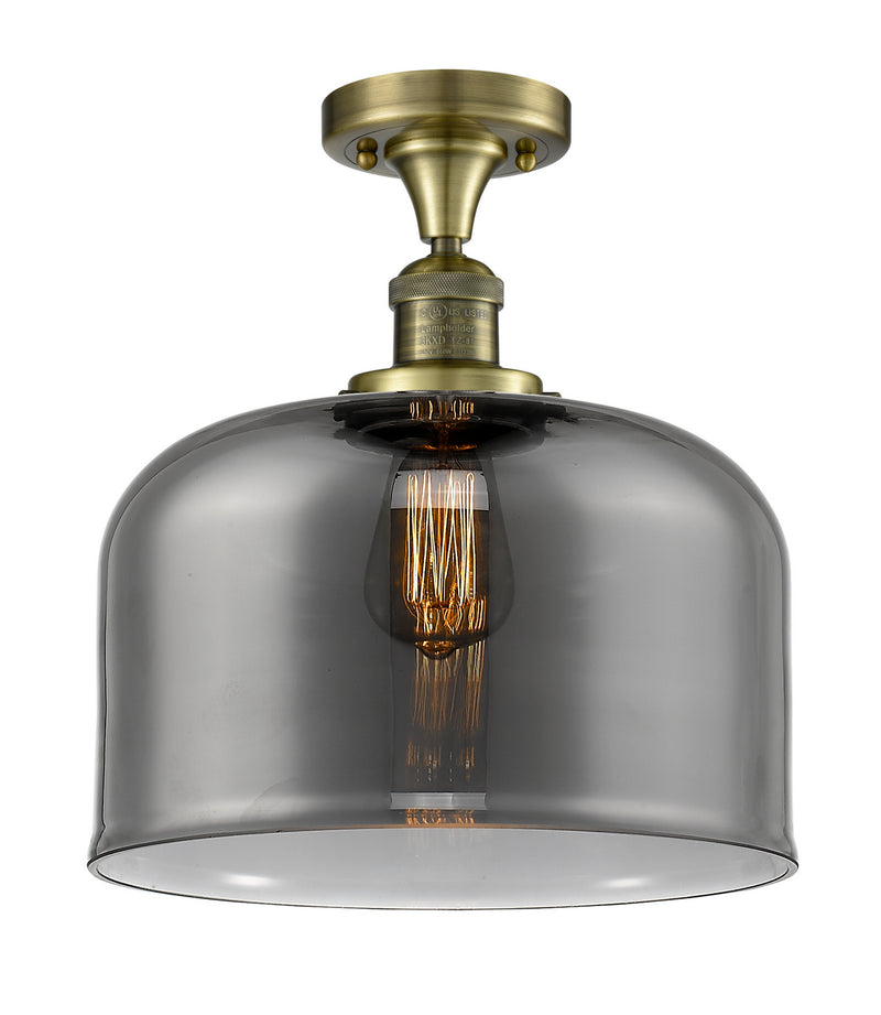 Innovations 517-1CH-AB-G73-L One Light Semi-Flush Mount, Antique Brass
