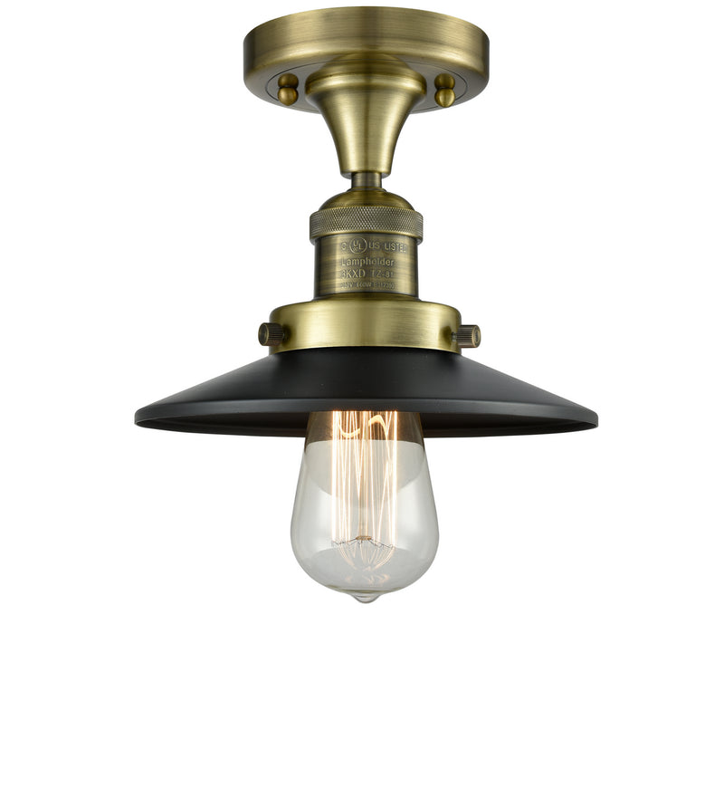 Innovations 517-1CH-AB-M6 One Light Semi-Flush Mount, Antique Brass