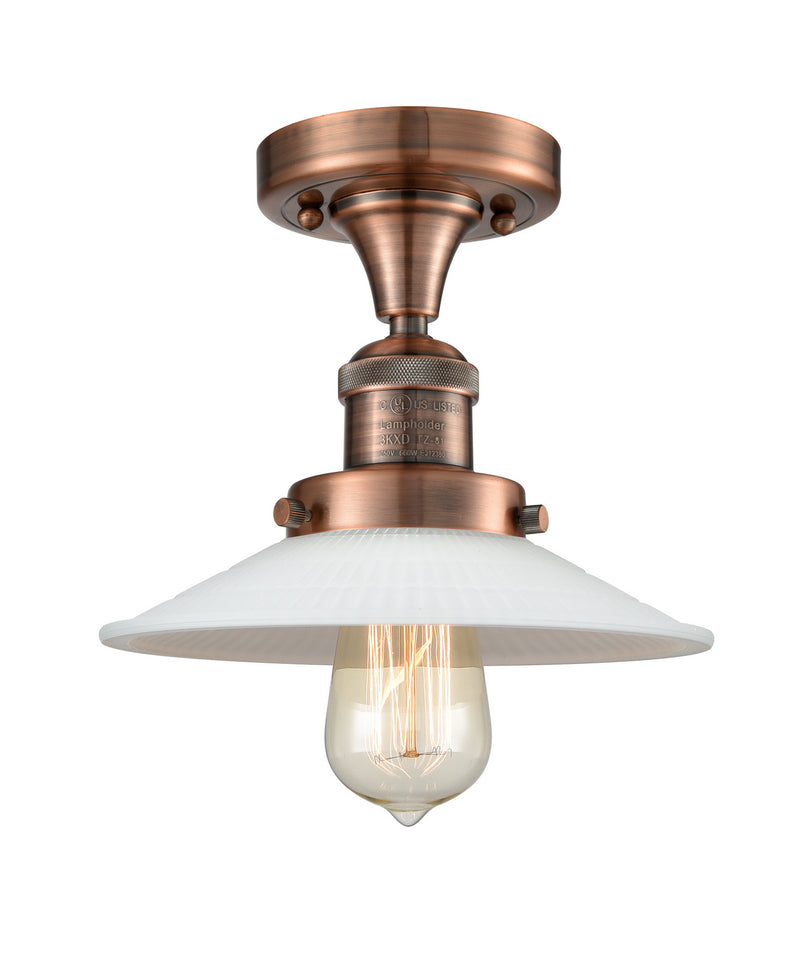 Innovations 517-1CH-AC-G1 One Light Semi-Flush Mount, Antique Copper