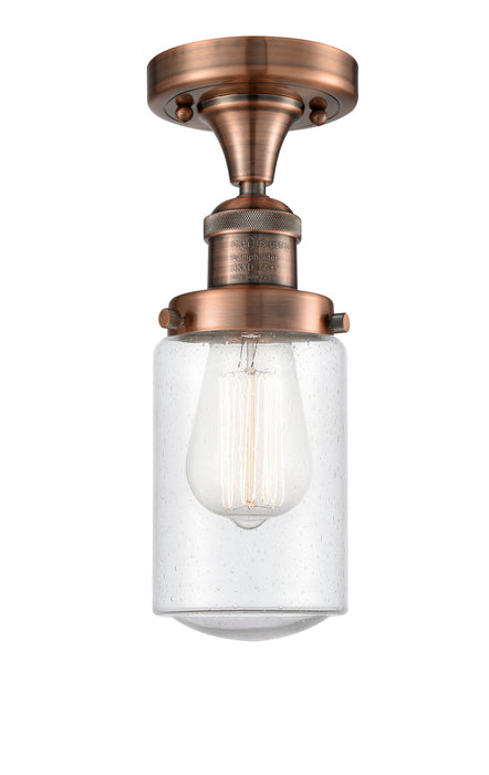 Innovations 517-1CH-AC-G314-LED LED Semi-Flush Mount, Antique Copper