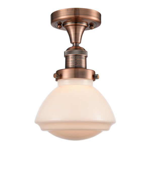 Innovations 517-1CH-AC-G321-LED LED Semi-Flush Mount, Antique Copper