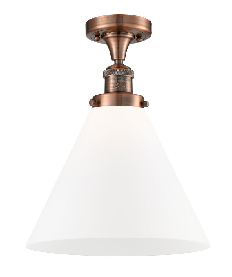 Innovations 517-1CH-AC-G41-L One Light Semi-Flush Mount, Antique Copper