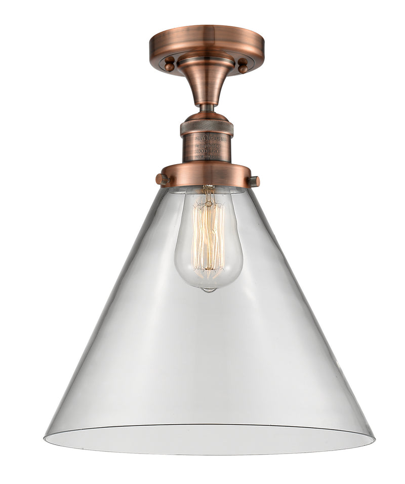 Innovations 517-1CH-AC-G42-L-LED LED Semi-Flush Mount, Antique Copper