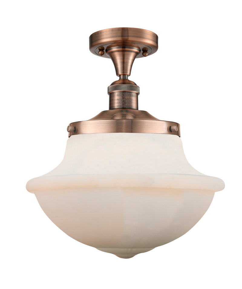 Innovations 517-1CH-AC-G541 One Light Semi-Flush Mount, Antique Copper