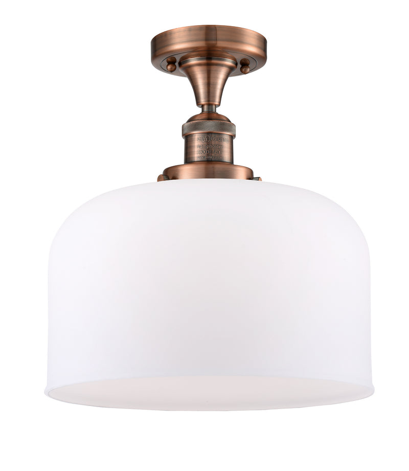 Innovations 517-1CH-AC-G71-L One Light Semi-Flush Mount, Antique Copper
