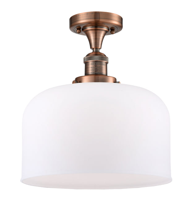 Innovations 517-1CH-AC-G71-L One Light Semi-Flush Mount, Antique Copper