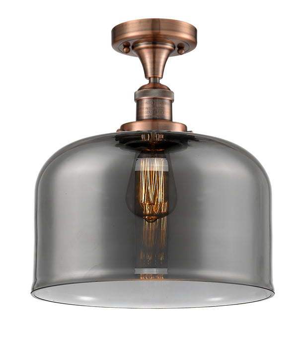 Innovations 517-1CH-AC-G73-L One Light Semi-Flush Mount, Antique Copper