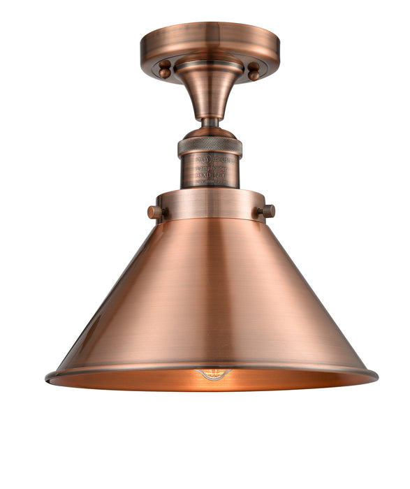 Innovations 517-1CH-AC-M10-AC One Light Semi-Flush Mount, Antique Copper