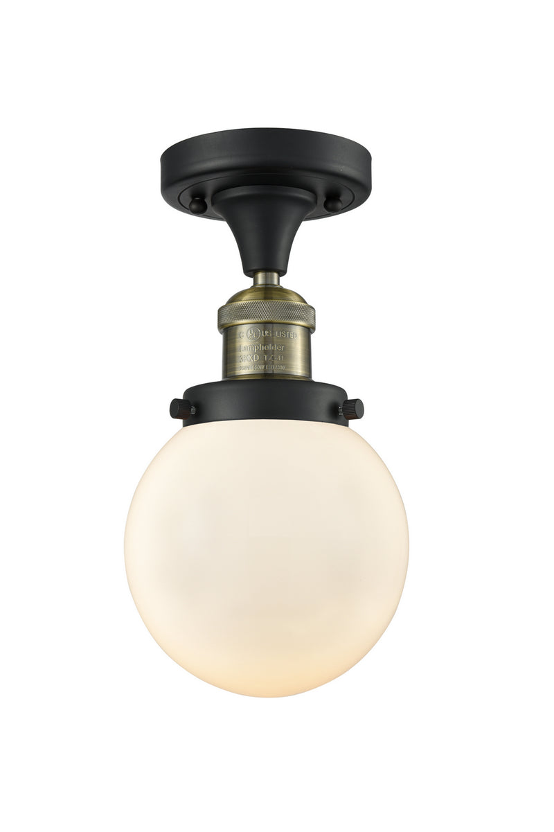 Innovations 517-1CH-BAB-G201-6-LED LED Semi-Flush Mount, Black Antique Brass