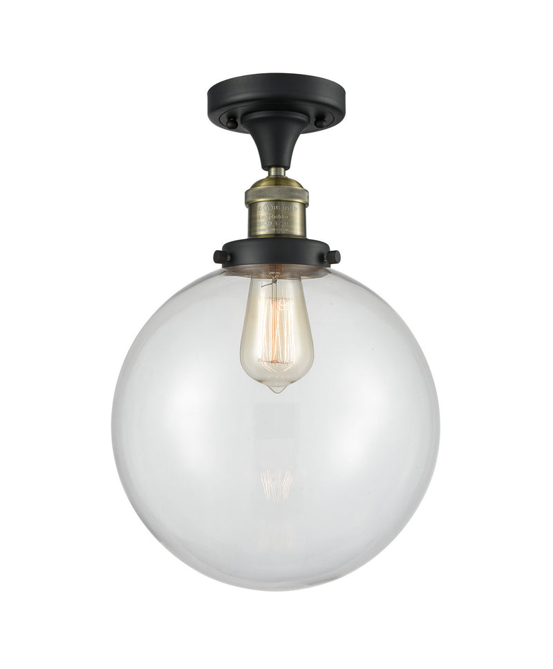 Innovations 517-1CH-BAB-G202-10 One Light Semi-Flush Mount, Black Antique Brass