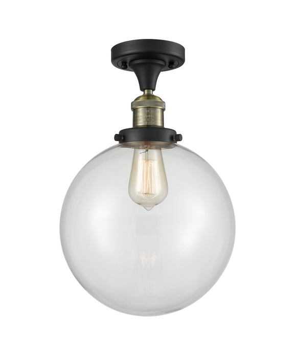 Innovations 517-1CH-BAB-G202-10-LED LED Semi-Flush Mount, Black Antique Brass