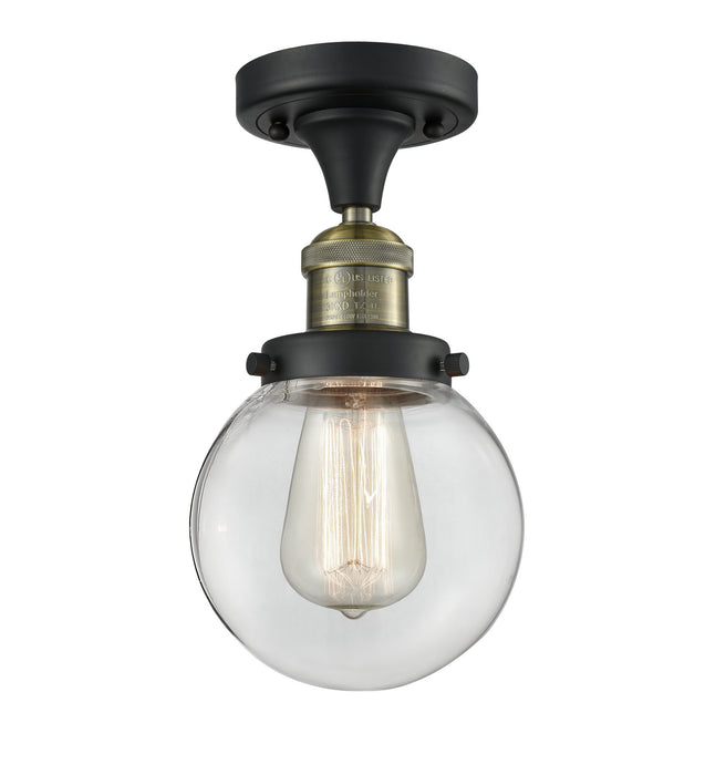 Innovations 517-1CH-BAB-G202-6 One Light Semi-Flush Mount, Black Antique Brass
