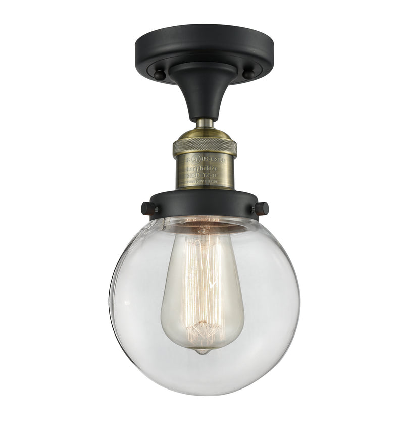 Innovations 517-1CH-BAB-G202-6-LED LED Semi-Flush Mount, Black Antique Brass