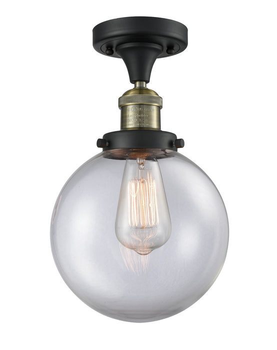 Innovations 517-1CH-BAB-G202-8 One Light Semi-Flush Mount, Black Antique Brass