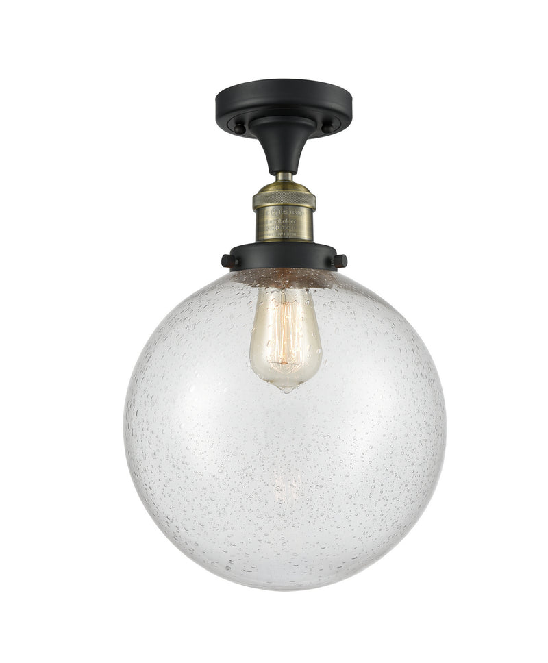 Innovations 517-1CH-BAB-G204-10 One Light Semi-Flush Mount, Black Antique Brass