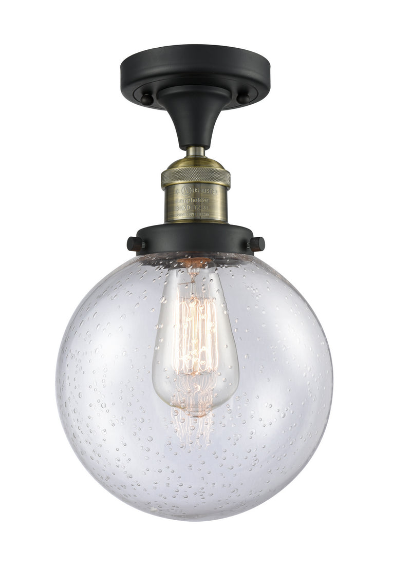 Innovations 517-1CH-BAB-G204-8-LED LED Semi-Flush Mount, Black Antique Brass