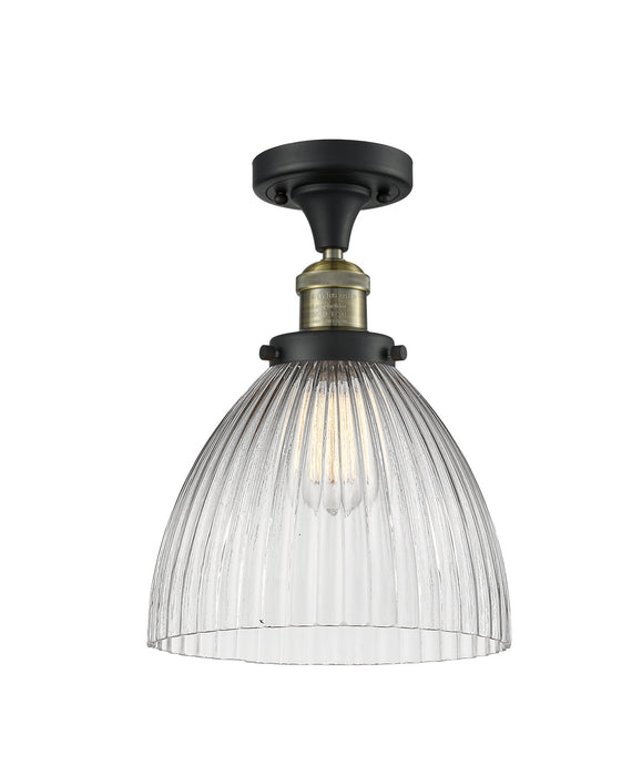 Innovations 517-1CH-BAB-G222 One Light Semi-Flush Mount, Black Antique Brass