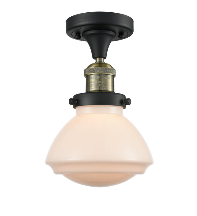 Innovations 517-1CH-BAB-G321 One Light Semi-Flush Mount, Black Antique Brass
