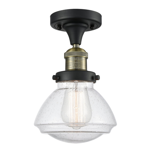 Innovations 517-1CH-BAB-G324 One Light Semi-Flush Mount, Black Antique Brass