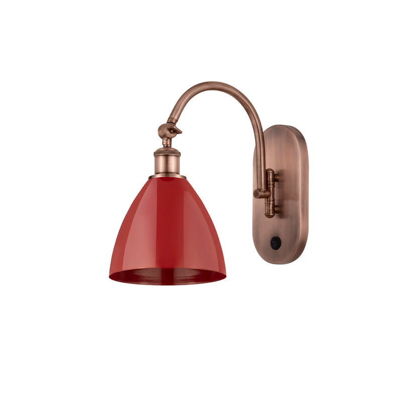 Innovations 518-1W-AC-MBD-75-RD One Light Wall Sconce, Antique Copper