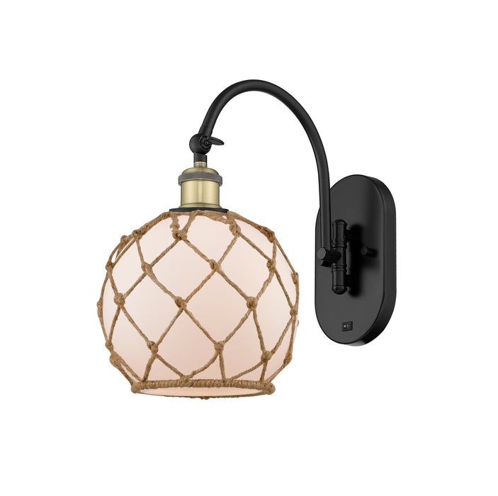 Innovations 518-1W-BAB-G121-8RB One Light Wall Sconce, Black Antique Brass
