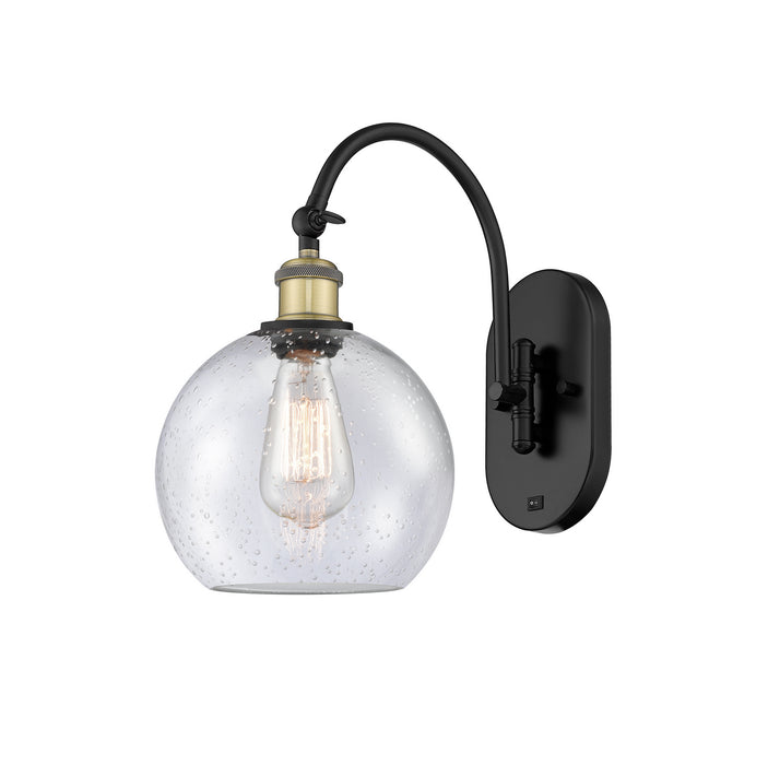 Innovations 518-1W-BAB-G124-8 One Light Wall Sconce, Black Antique Brass