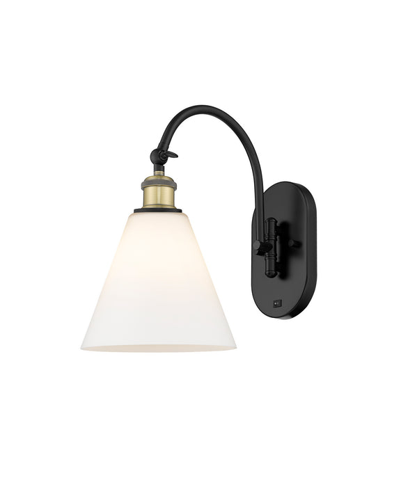 Innovations 518-1W-BAB-GBC-81 One Light Wall Sconce, Black Antique Brass