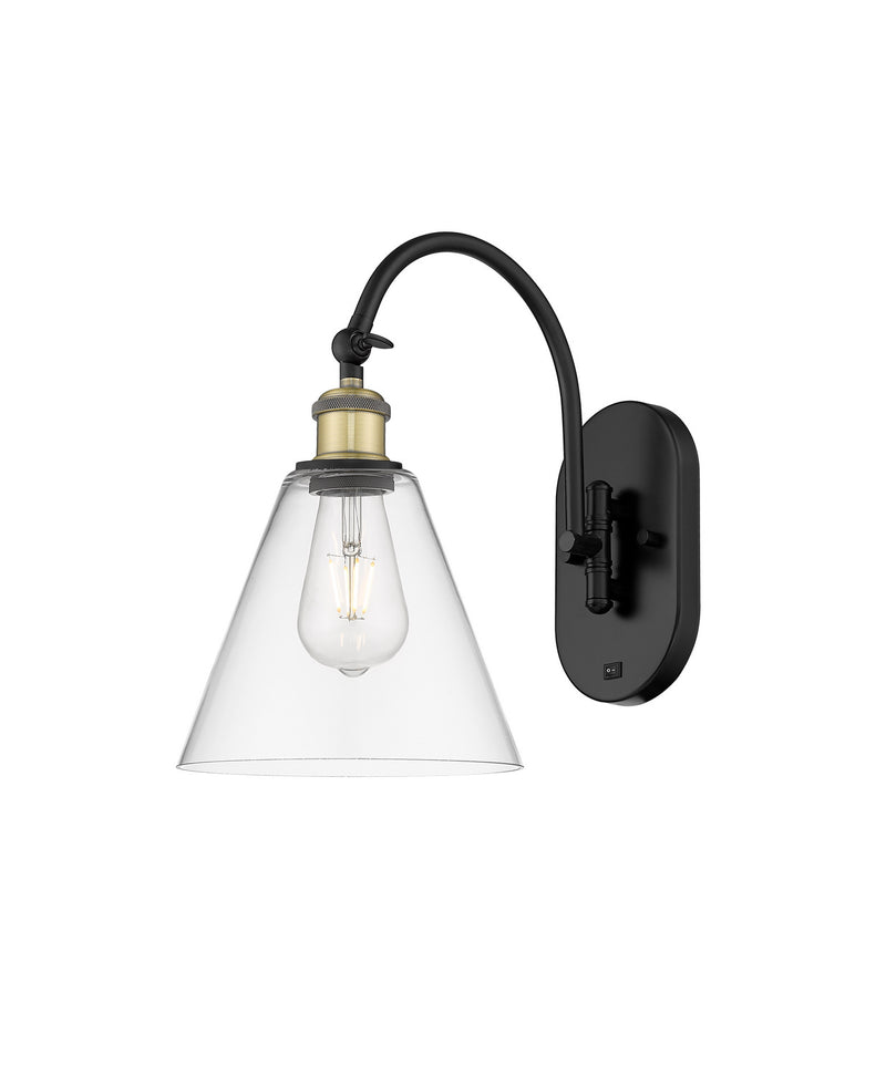 Innovations 518-1W-BAB-GBC-82 One Light Wall Sconce, Black Antique Brass